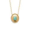 Collier Brillaxis plaqué or et amazonite