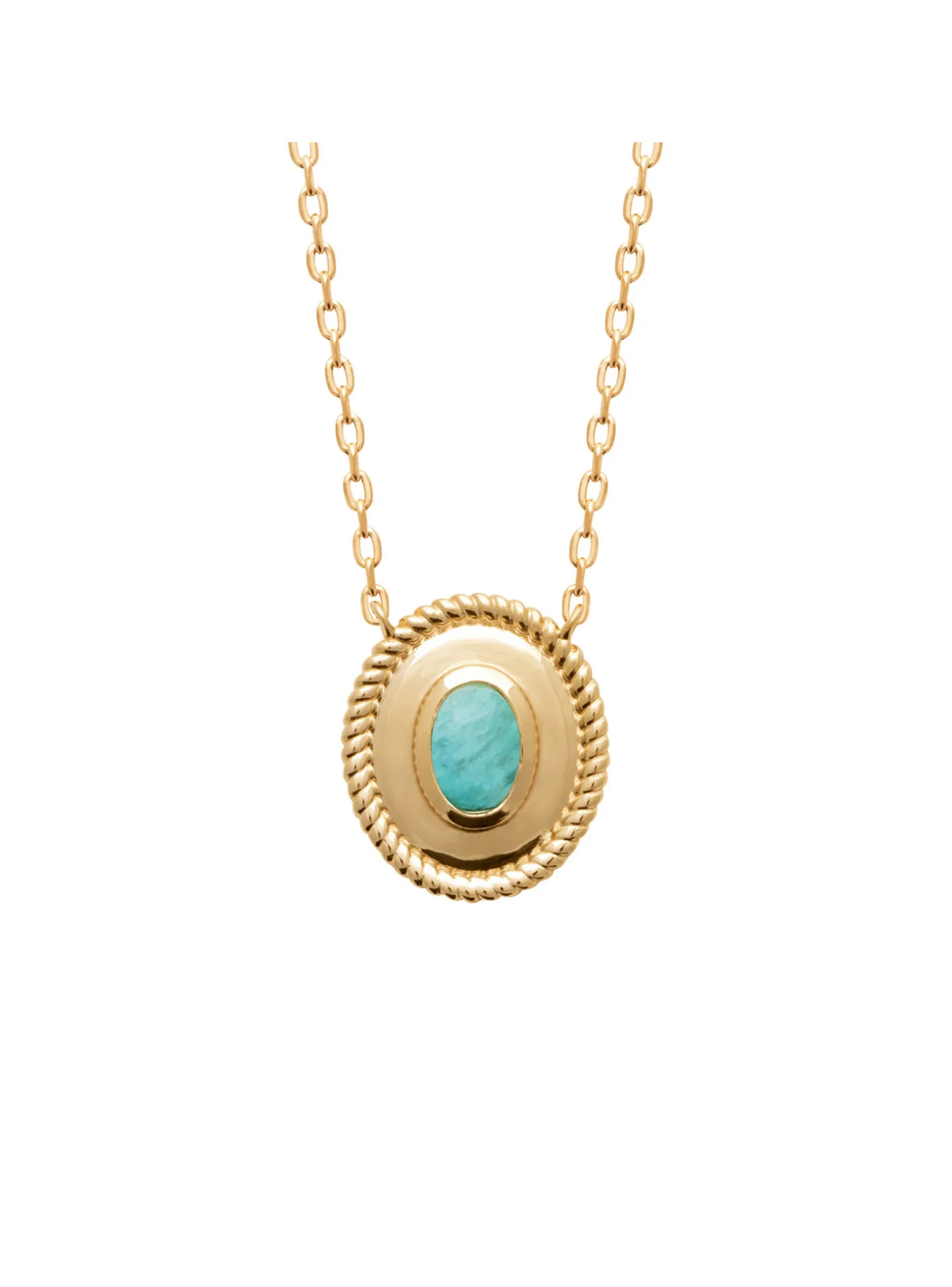 Collier Brillaxis plaqué or et amazonite