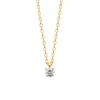 Collier Brillaxis plaqué or solitaire oxyde 4 mm