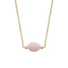 Collier Brillaxis plaqué or quartz rose 45cm