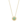 Collier Brillaxis plaqué or soleil aventurine