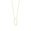 Collier Brillaxis plaqué or ovale pavé