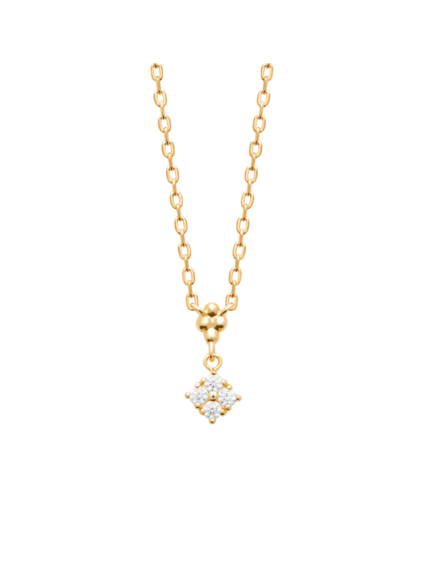 Collier Brillaxis plaqué or et oxydes de zirconium