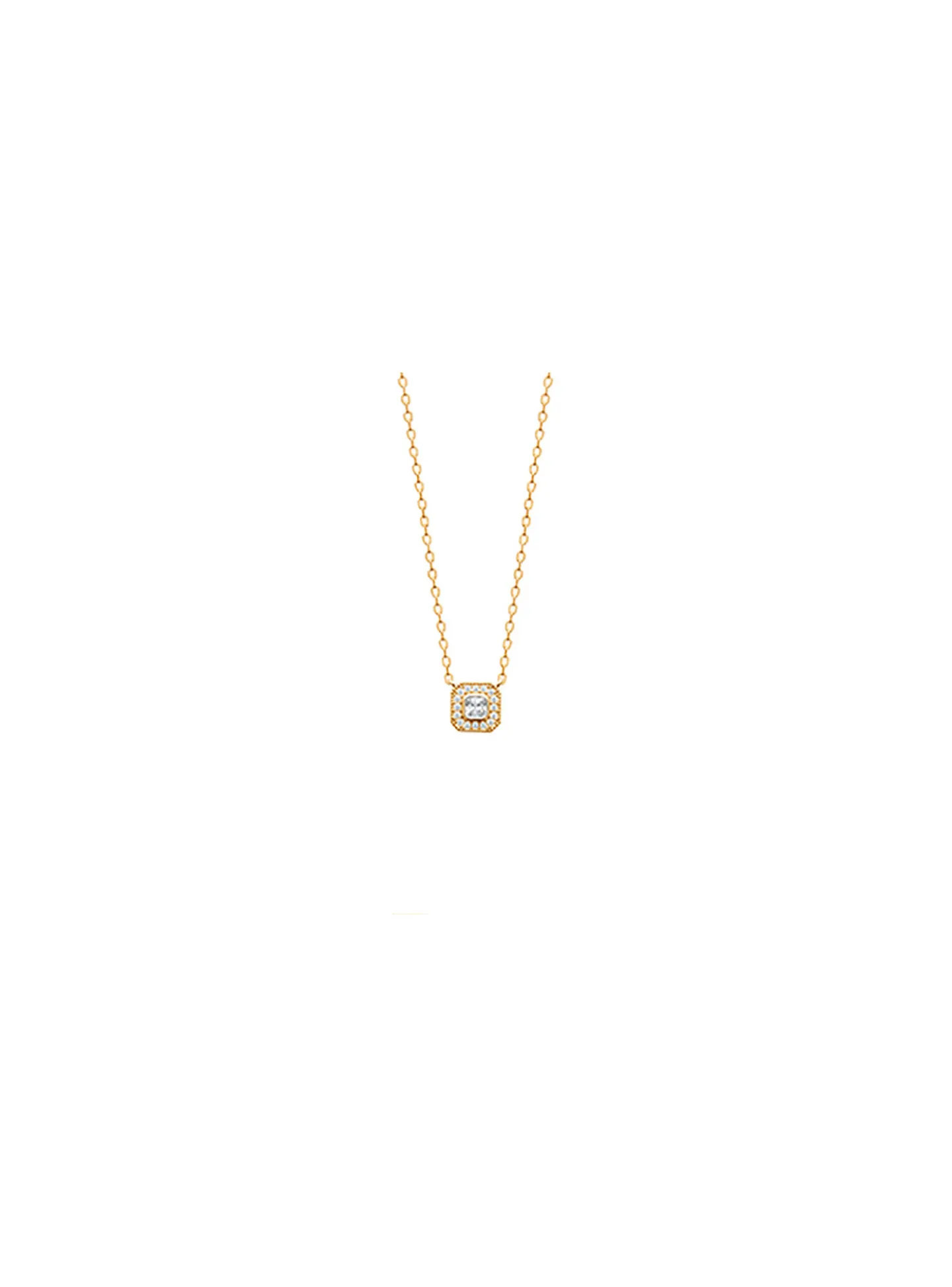 Collier Brillaxis plaqué or et oxydes de zirconium
