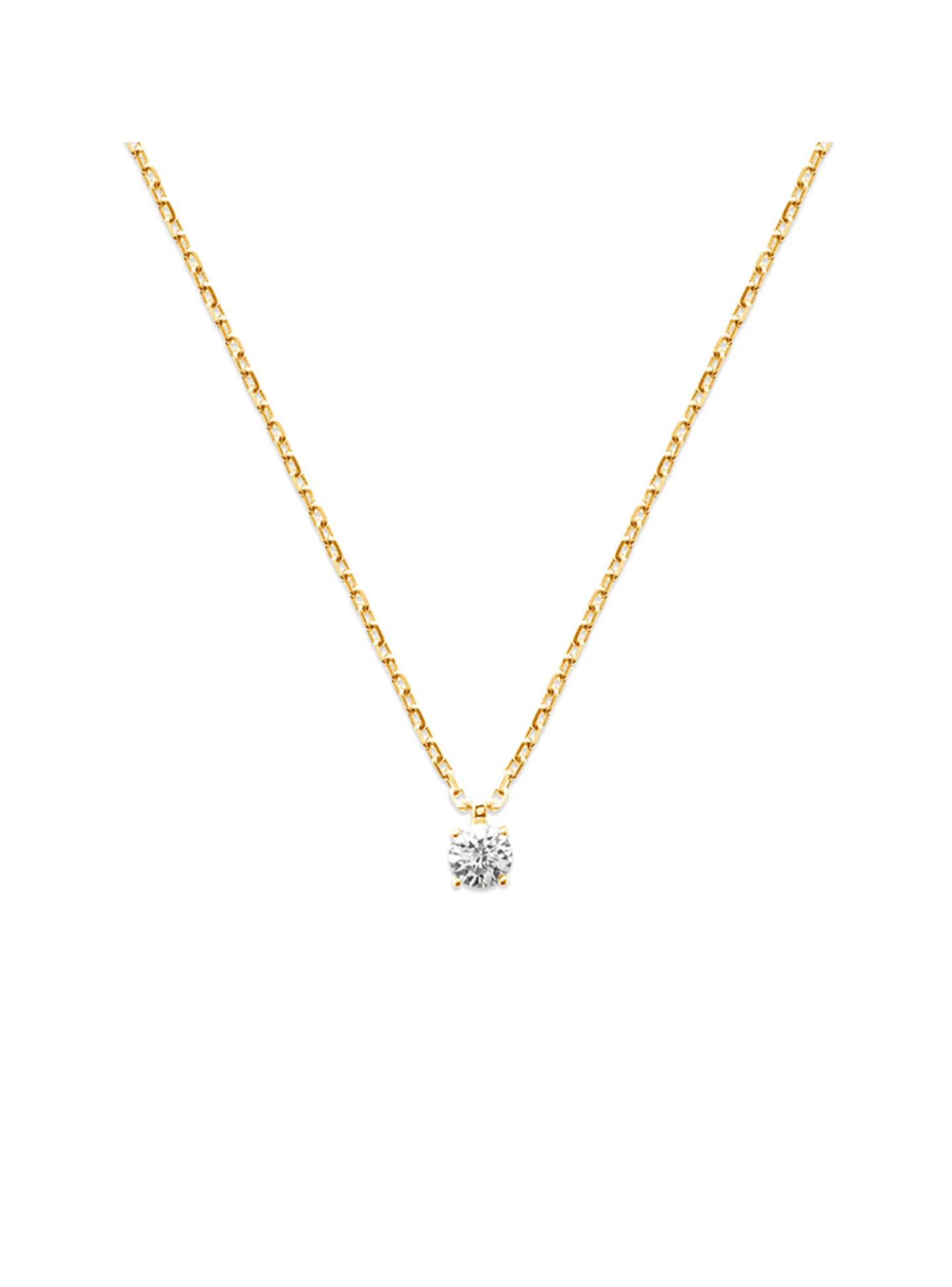 Collier Brillaxis plaqué or solitaire oxyde 4 mm