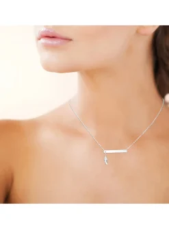 Collier Brillaxis Plaque plume argent