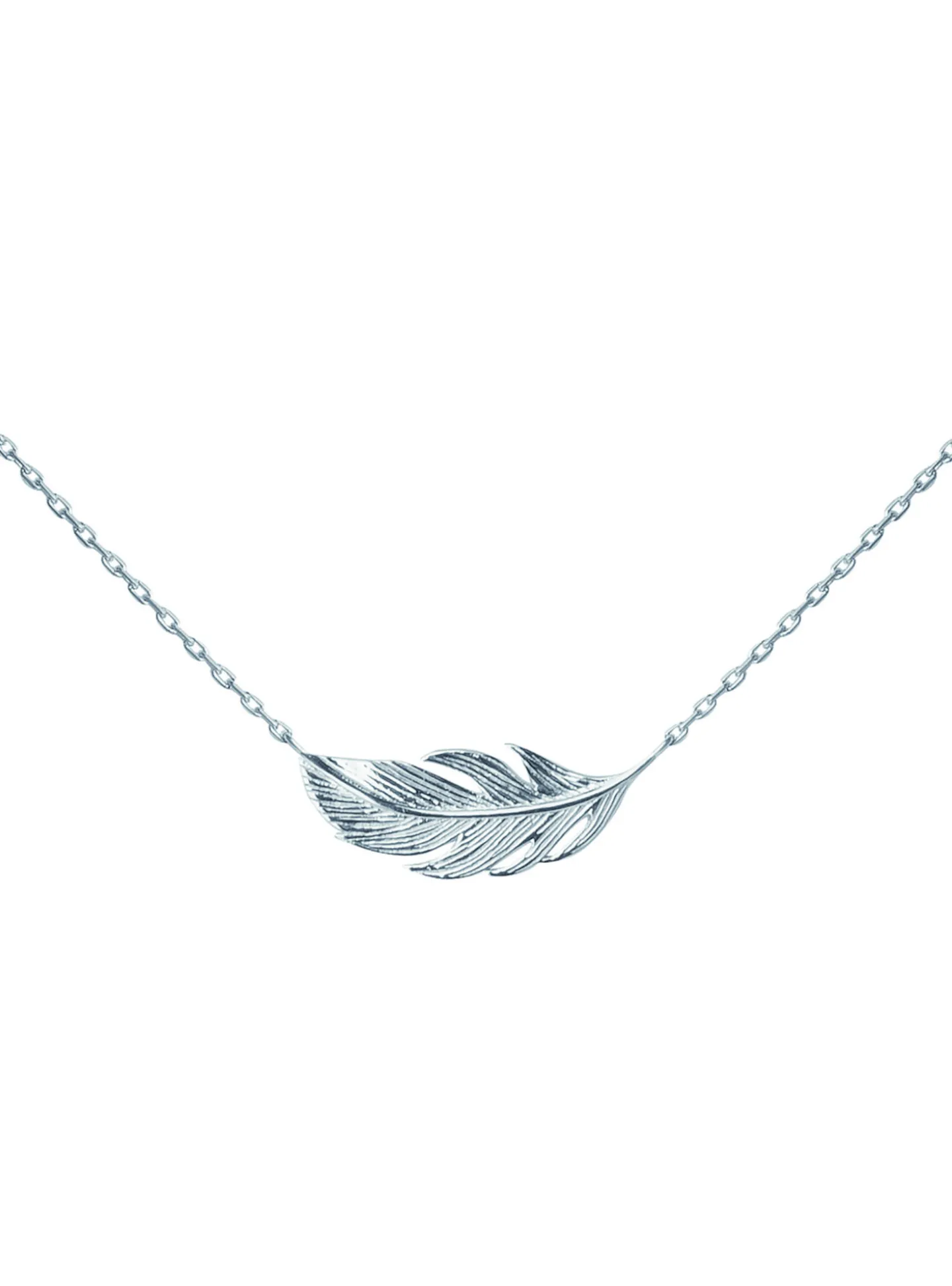 Collier Brillaxis plume argent