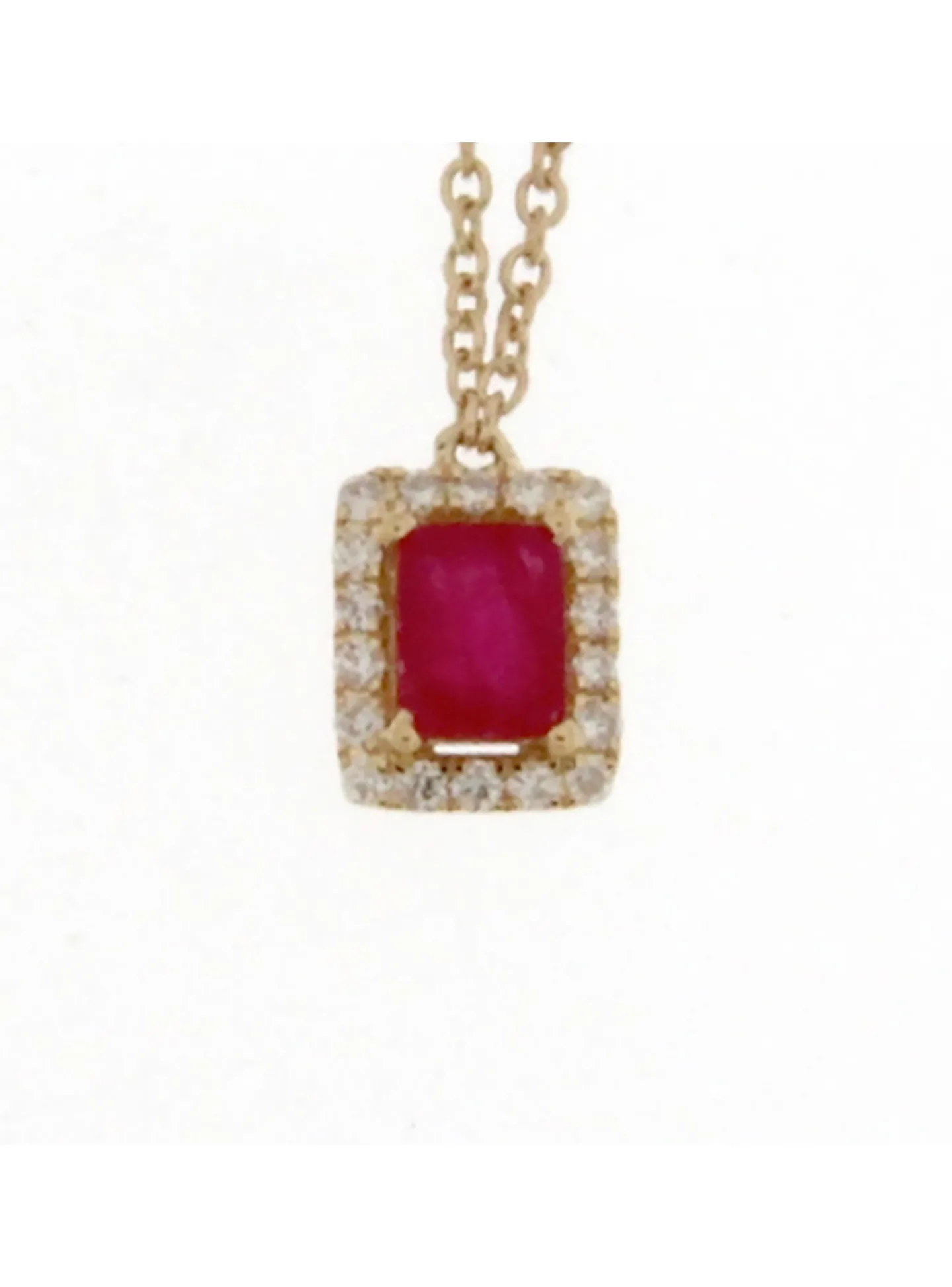Collier Brillaxis rubis et diamants or jaune