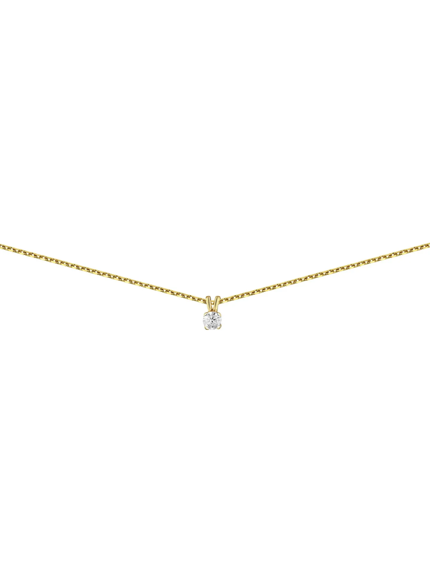 Collier Brillaxis solitaire diamant griffes or jaune_x005f_x000D_0.050 ct