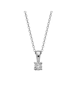Collier Brillaxis solitaire diamant 3mm_x005f_x000D_or blanc 9 carats
