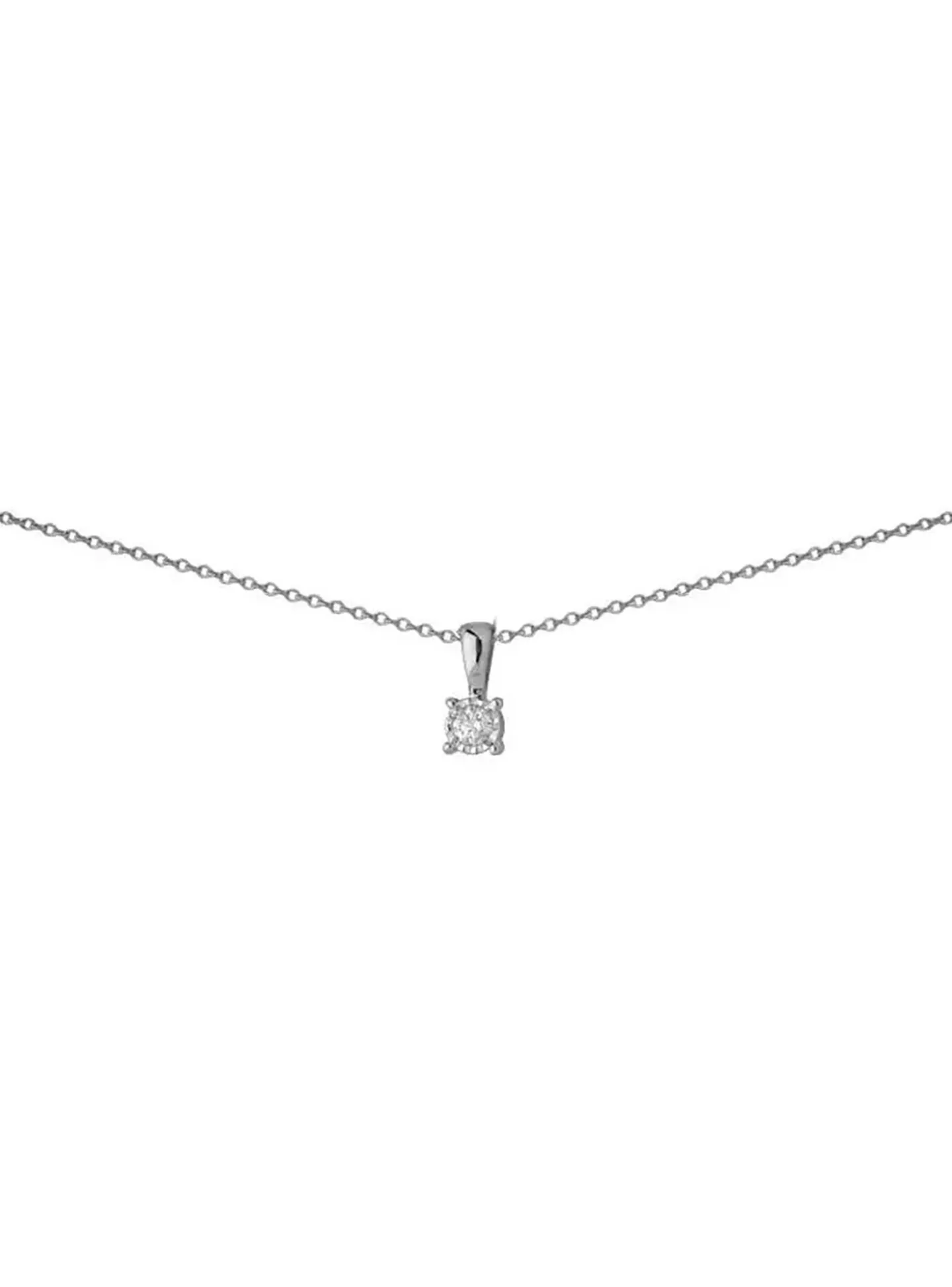 Collier Brillaxis solitaire diamant or blanc
