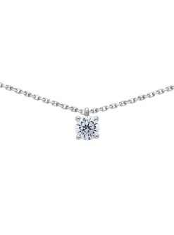 Collier Brillaxis solitaire oxyde or blanc 4.5 mm