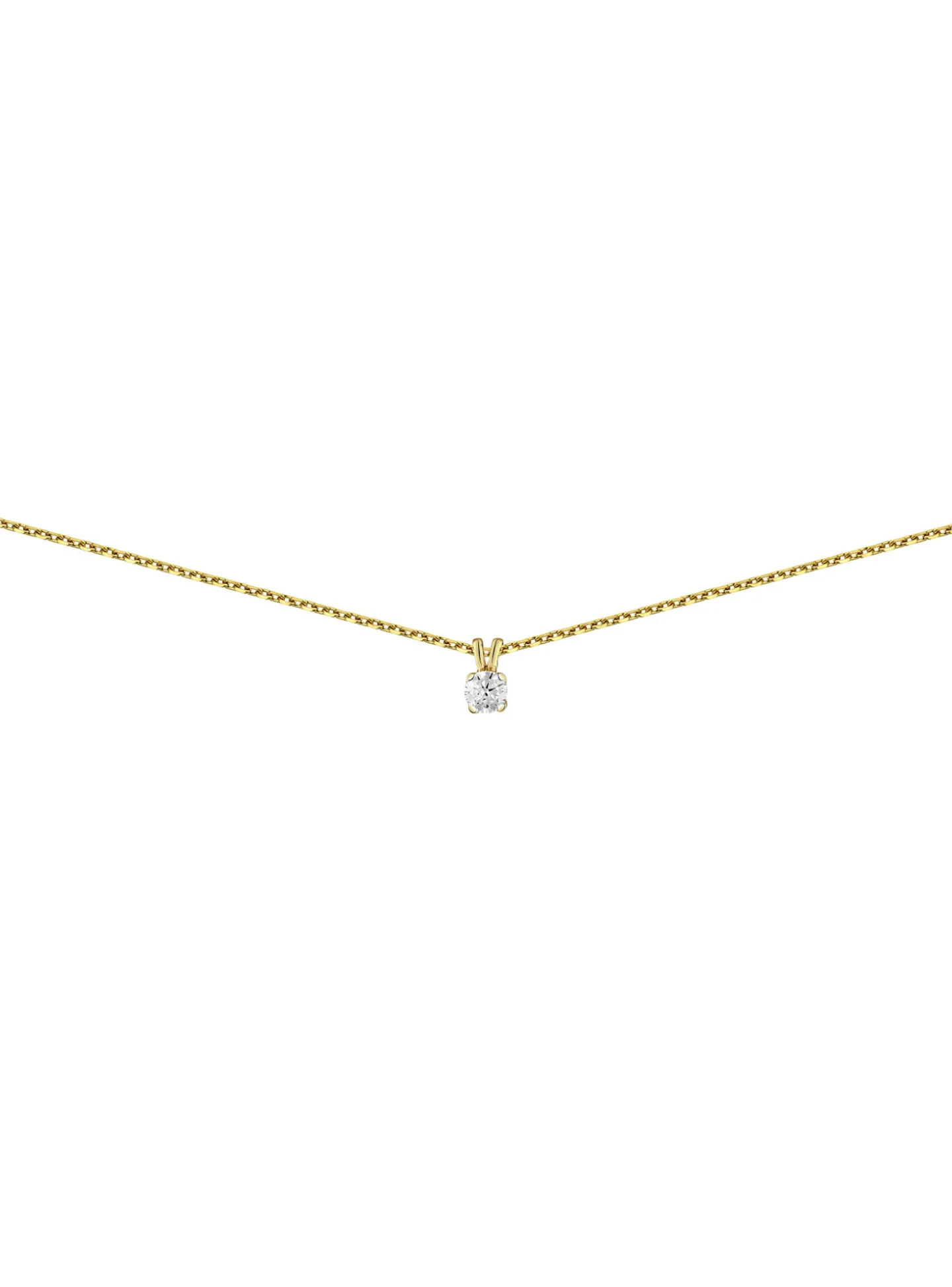 Collier Brillaxis solitaire diamant griffes or jaune_x005f_x000D_0.15 ct