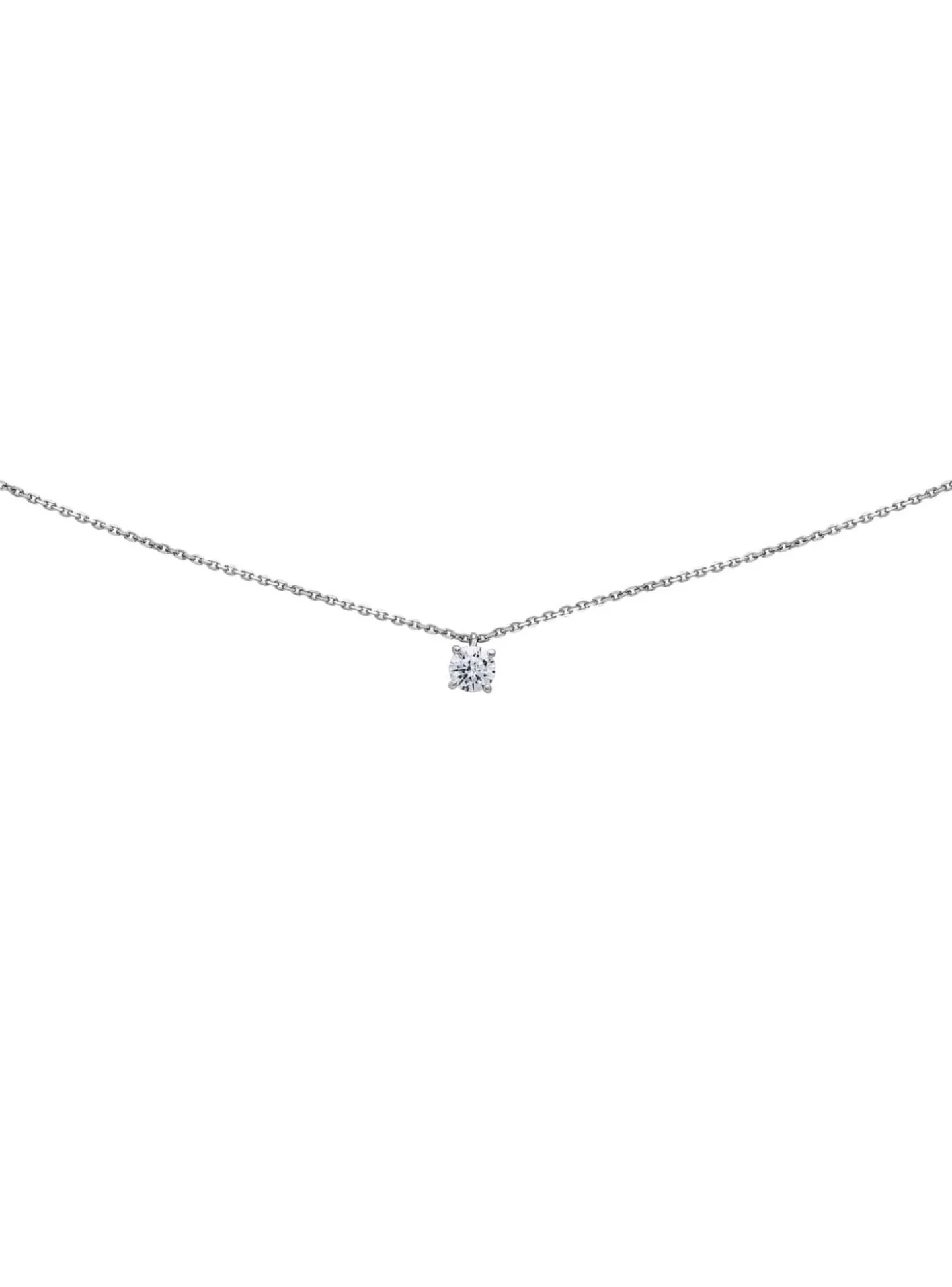 Collier Brillaxis solitaire oxyde or blanc 5 mm