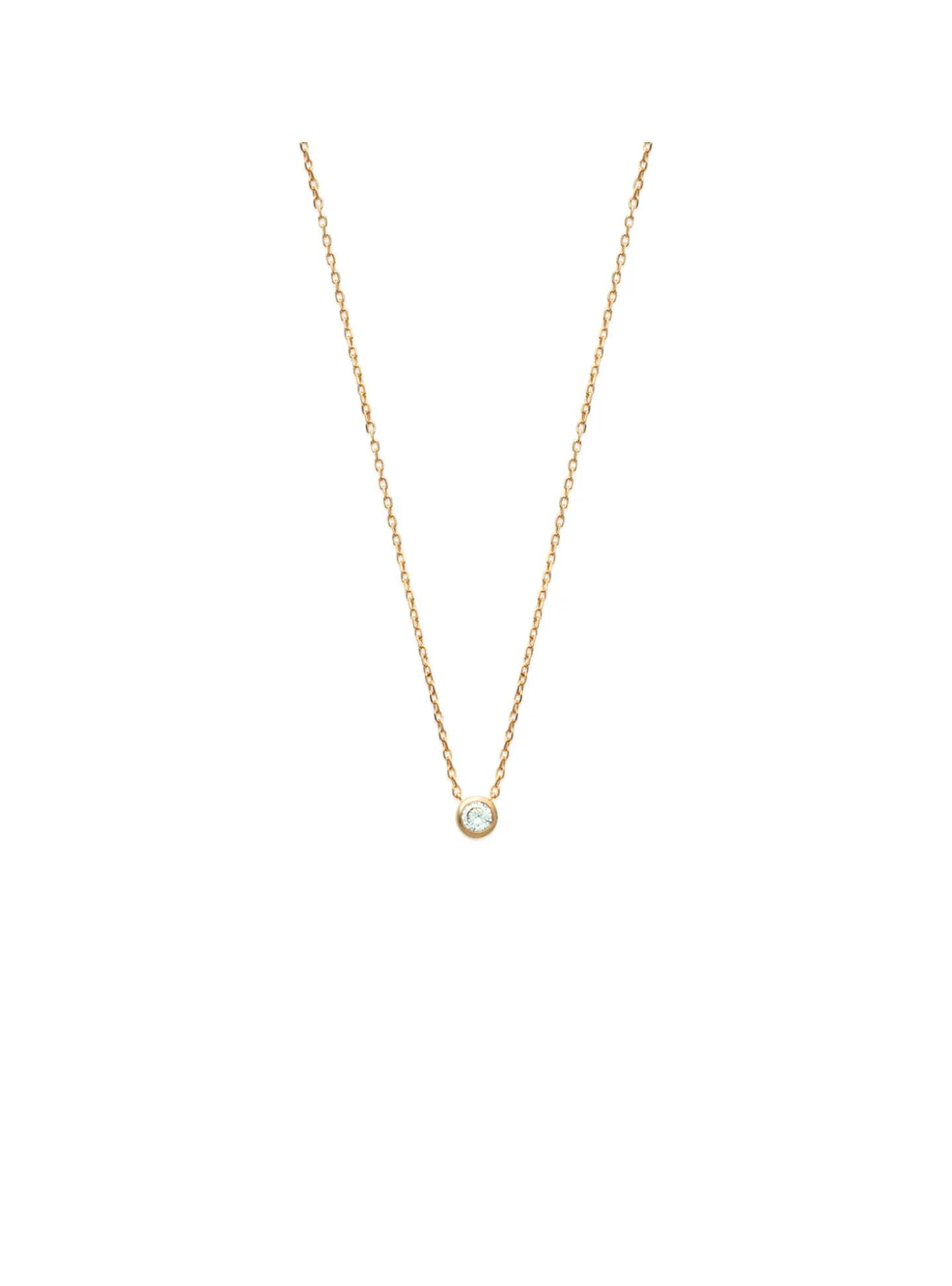 Collier Brillaxis solitaire plaqué or 40cm