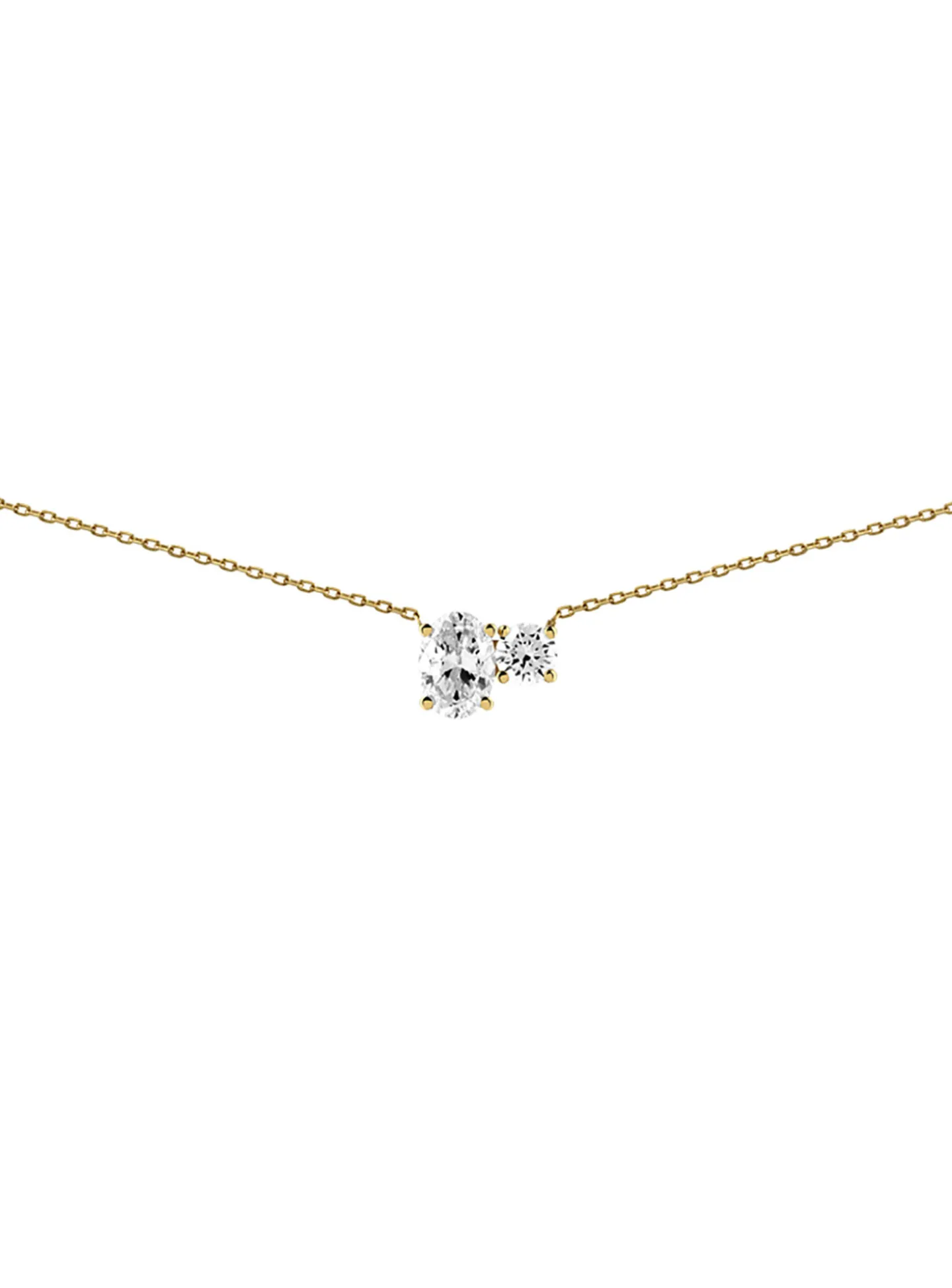 Collier Brillaxis toi et moi or 18 carats oxydes
