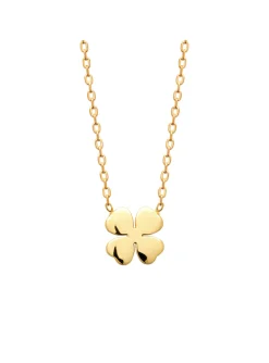 Collier Brillaxis trèfle à quatre feuilles plaqué or_x005f_x000D_45 cm
