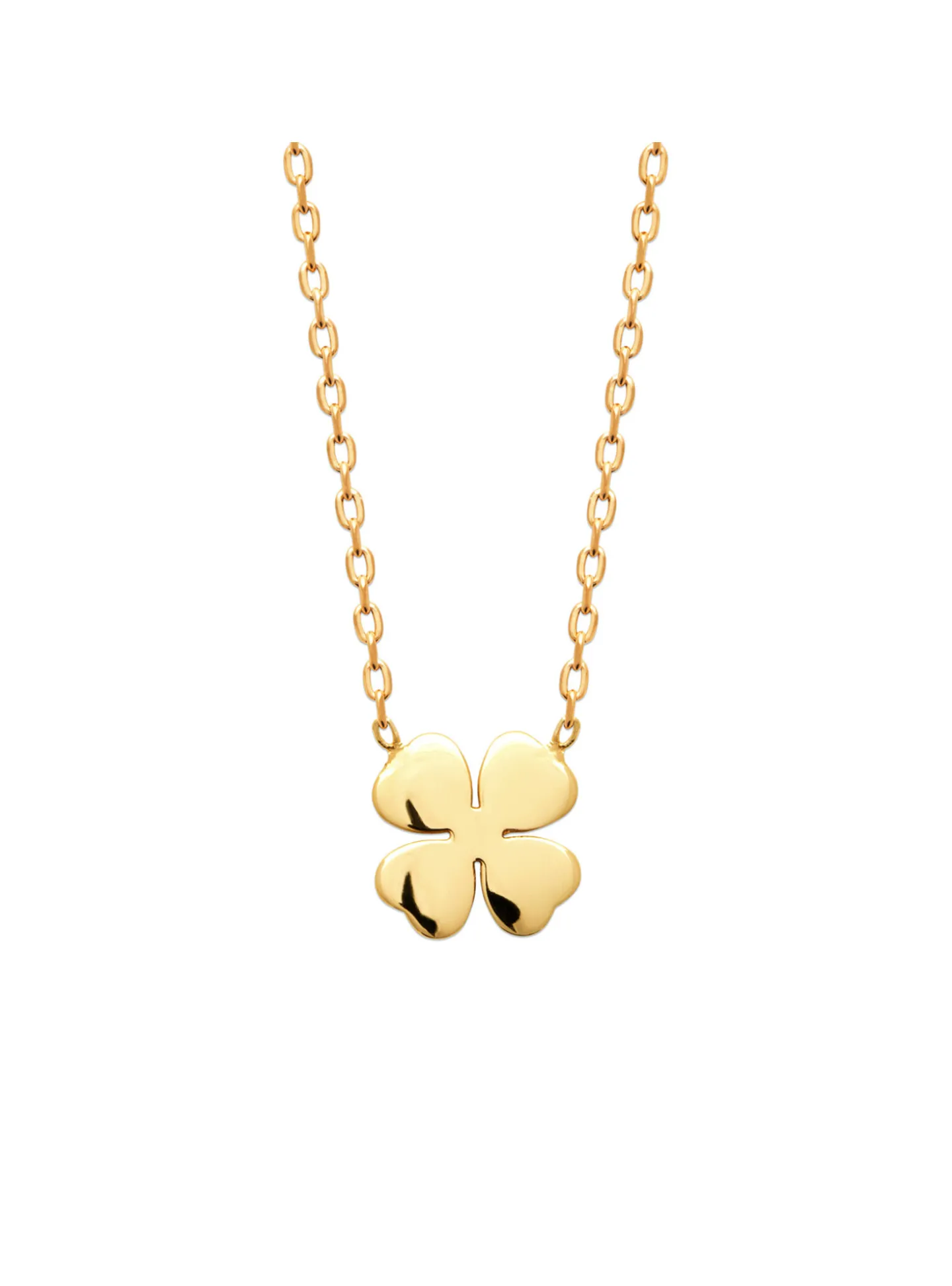 Collier Brillaxis trèfle à quatre feuilles plaqué or_x005f_x000D_45 cm