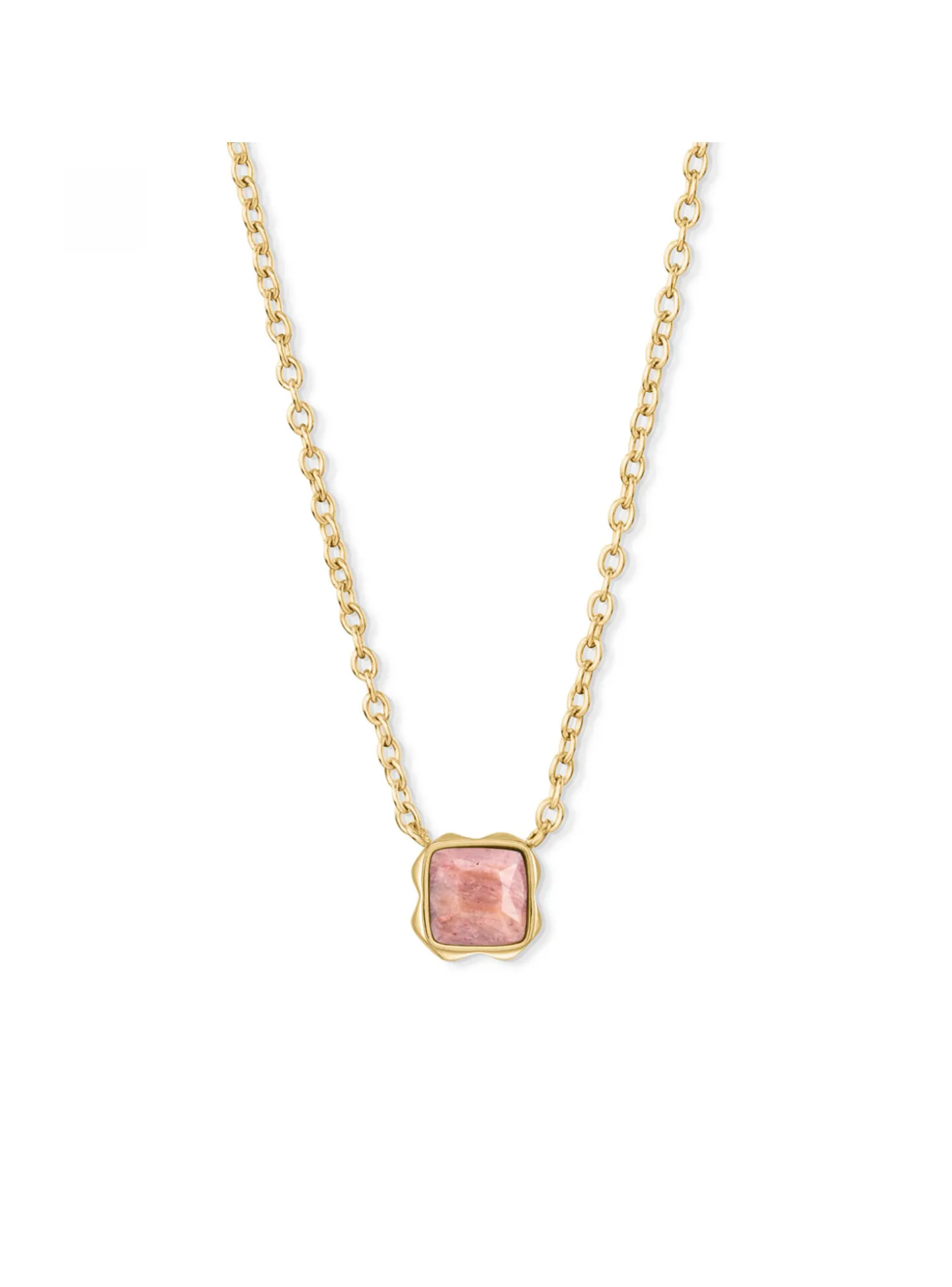 Collier Coeur de Lion Birthstone Juillet doré_x005f_x000D_rhodochrosite