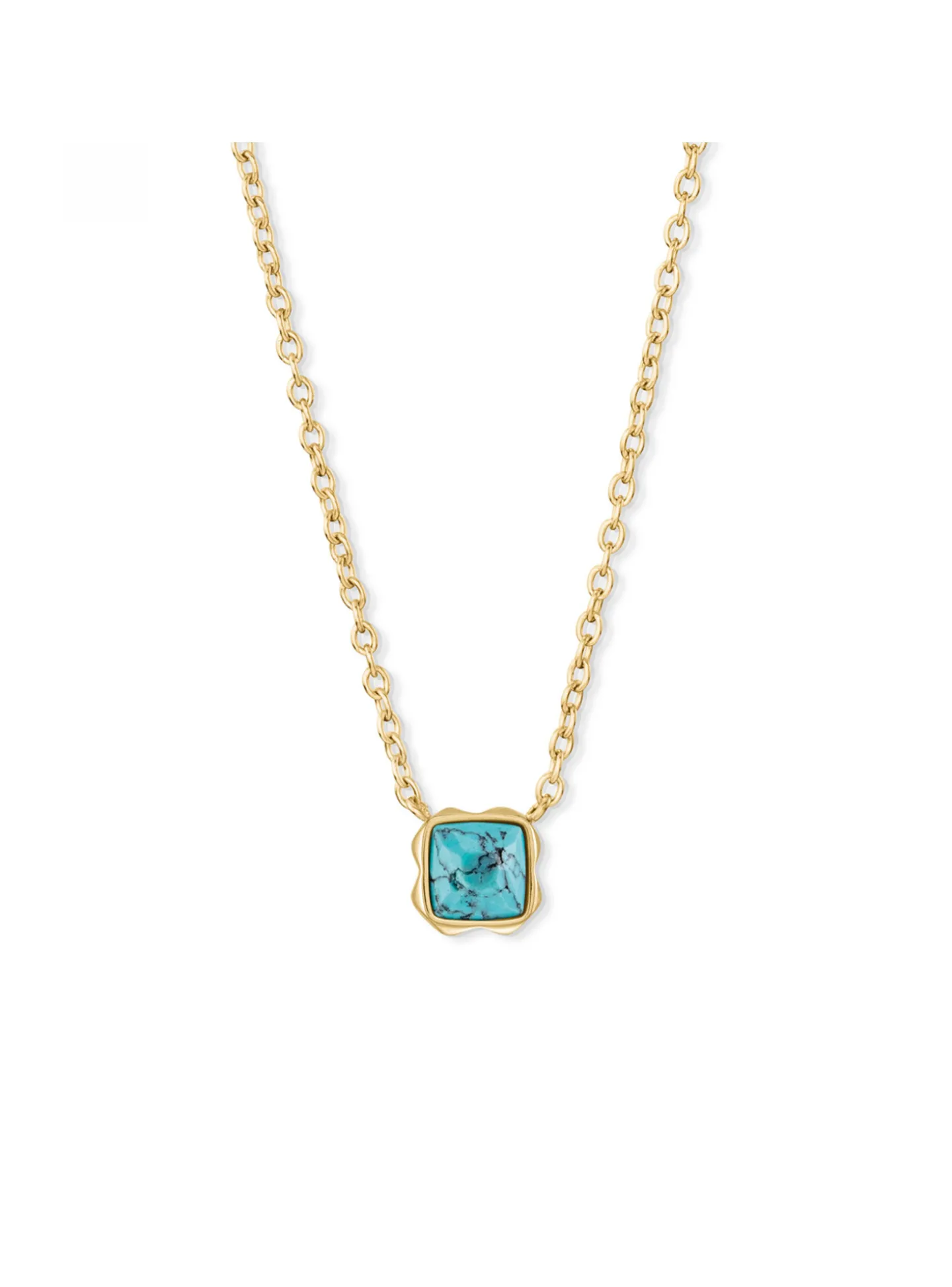 Collier Coeur de Lion Birthstone Décembre turquoise_x005f_x000D_acier doré