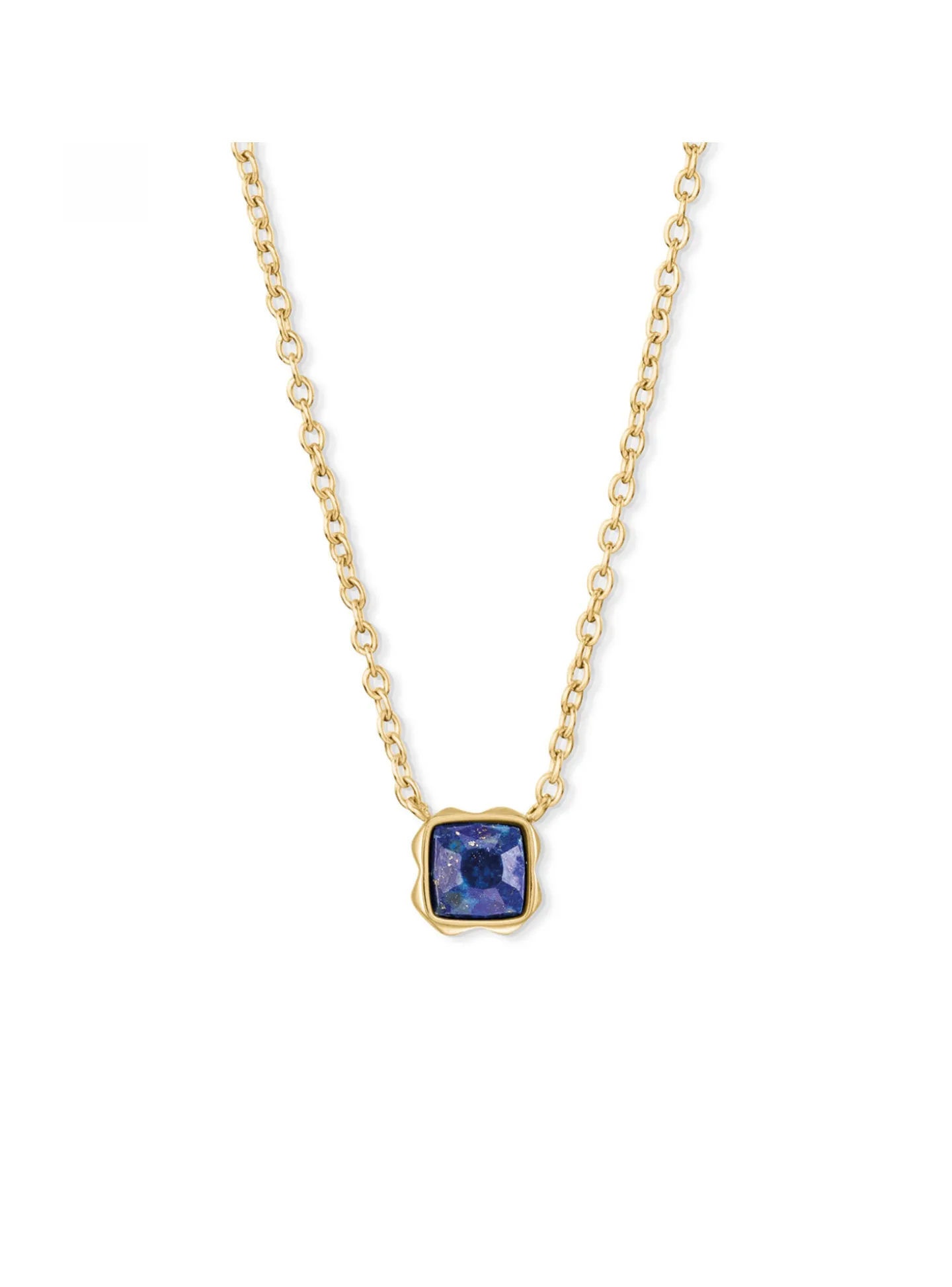 Collier Coeur de Lion Birthstone Septembre_x005f_x000D_acier doré lapis Lazuli