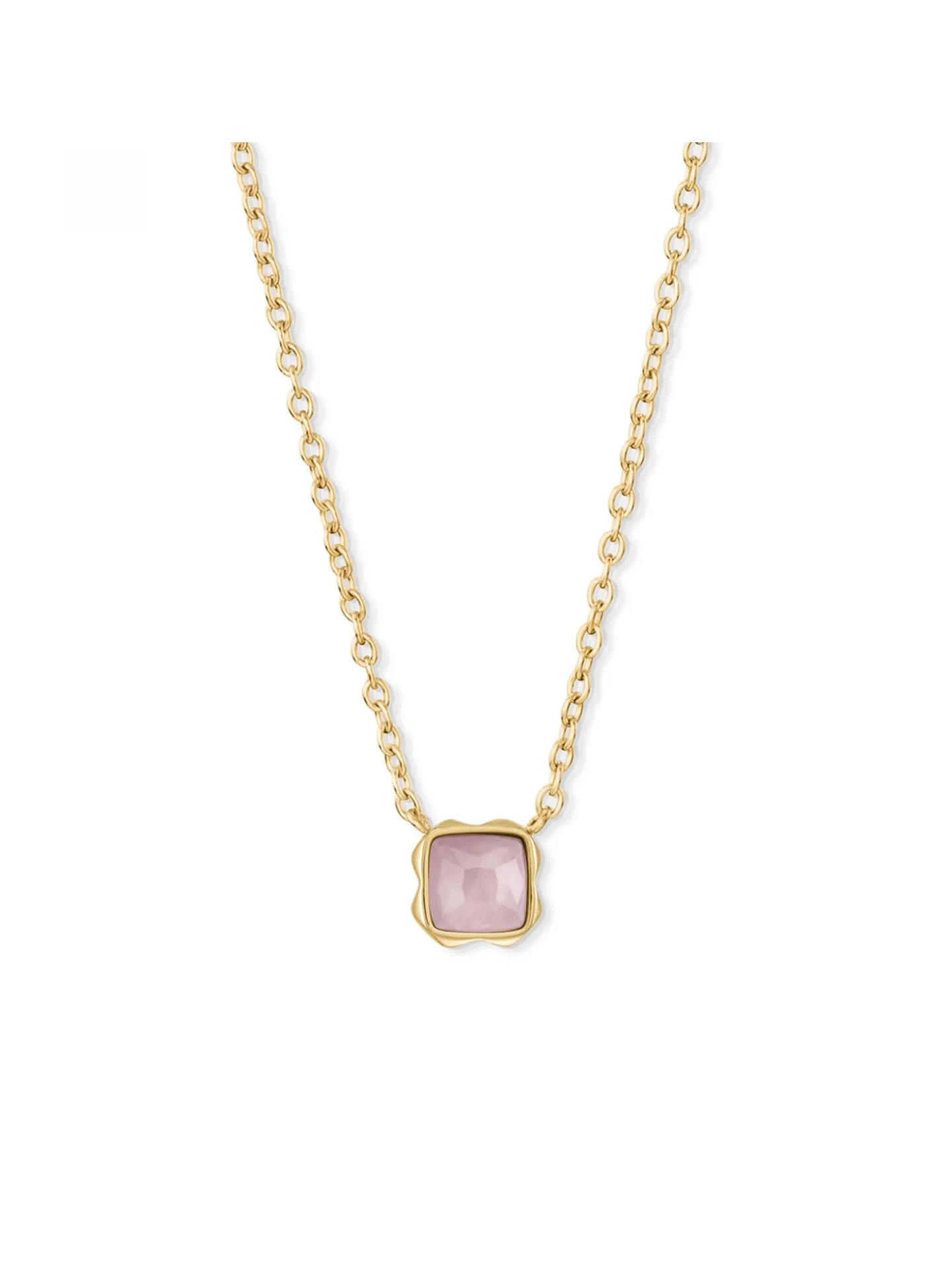 Collier Coeur de Lion Birthstone doré_x005f_x000D_Octobre Quartz rose