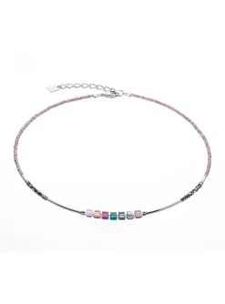 Collier Coeur de Lion Cube Story Minimalistic_x005f_x000D_Sparkling Multicolour Art Nouveau