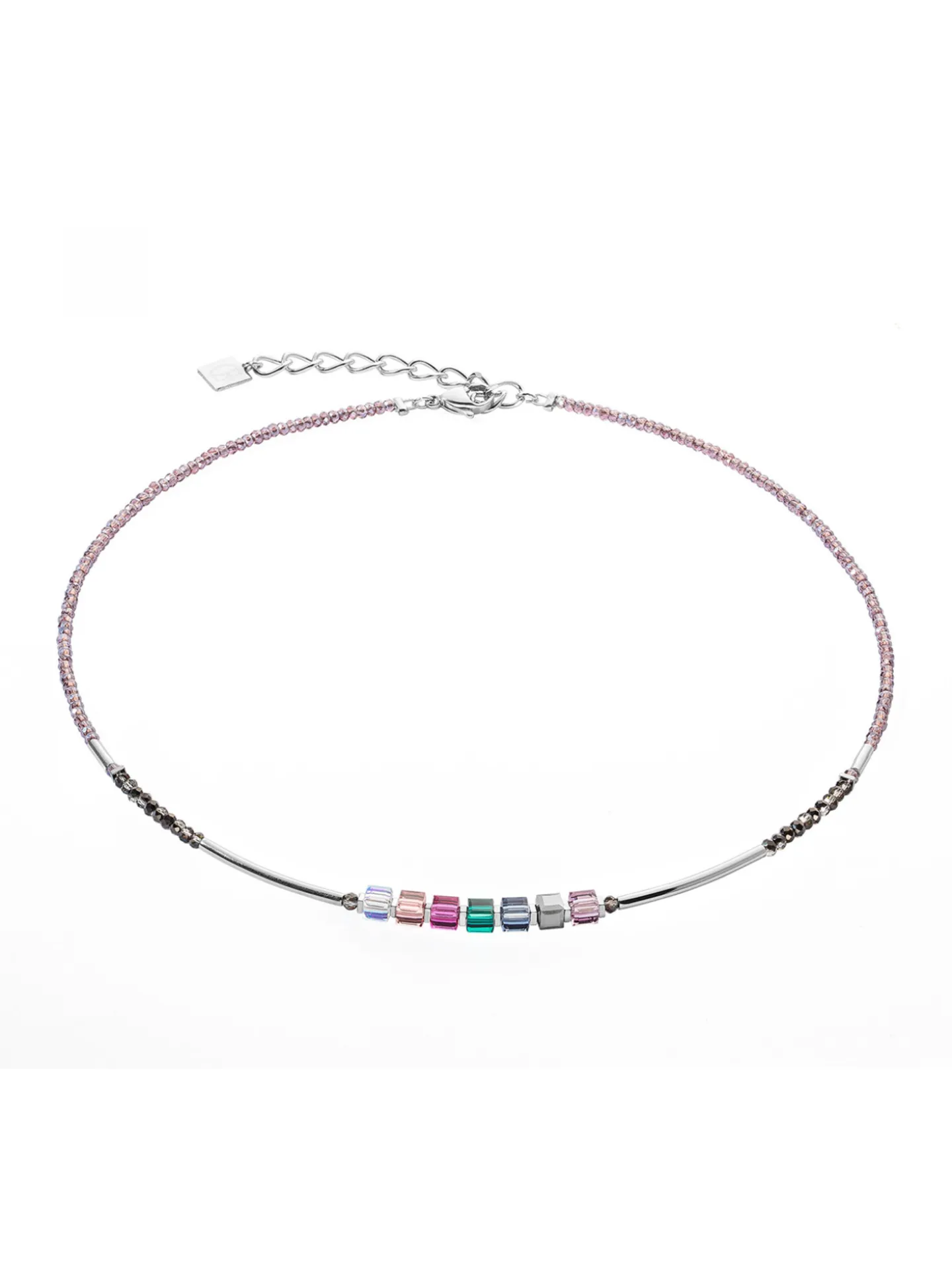 Collier Coeur de Lion Cube Story Minimalistic_x005f_x000D_Sparkling Multicolour Art Nouveau