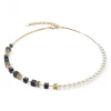 Collier Coeur de Lion GeoCUBE® Precious_x005f_x000D_Fusion Pearls noir-doré