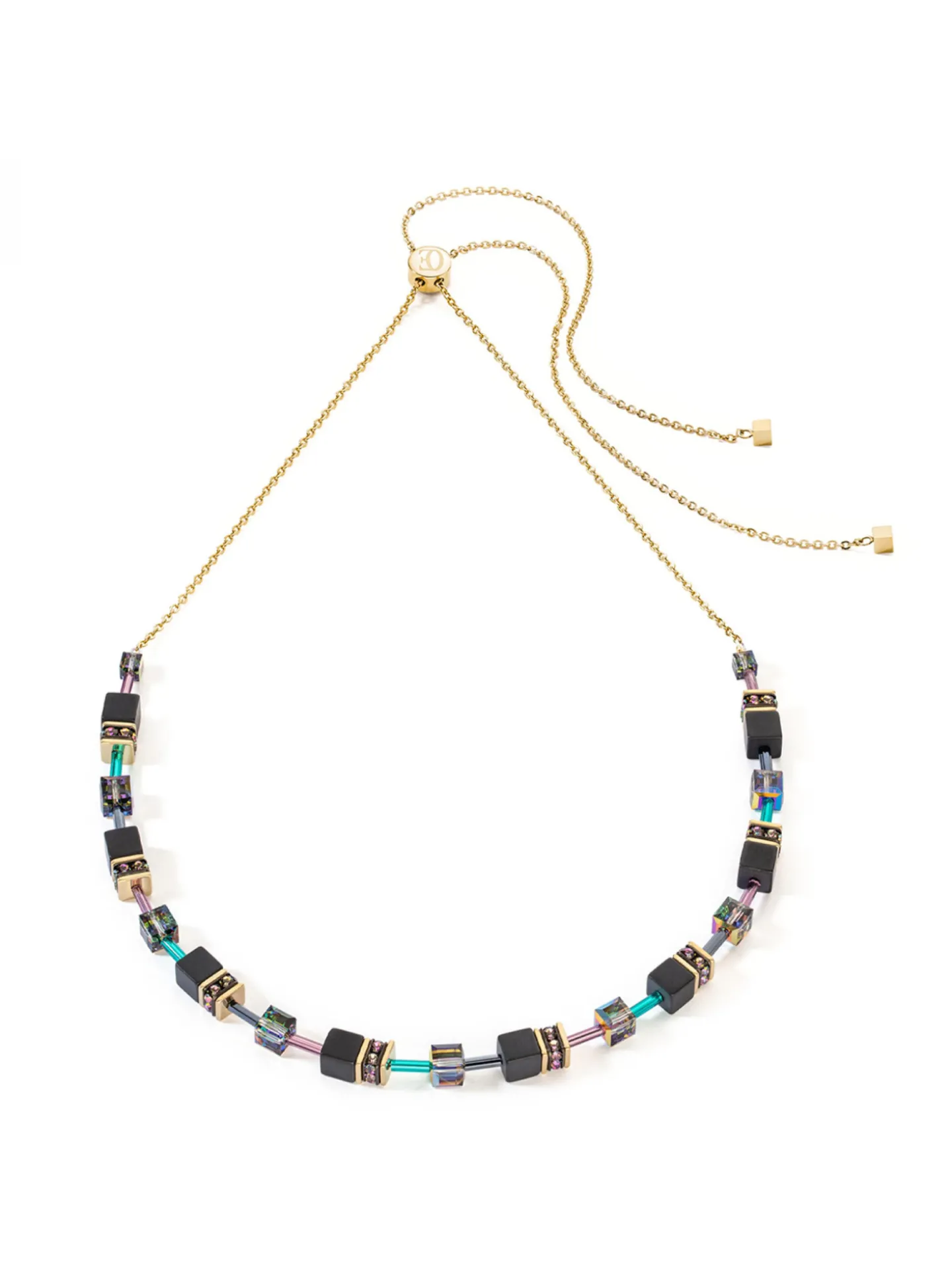 Collier Coeur de lion GeoCUBE® Iconic Nature_x005f_x000D_Chain noir multicolore