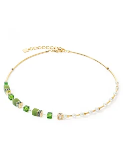 Collier Coeur de lion GeoCUBE® Fusion Precious_x005f_x000D_Pearl Mix doré-vert