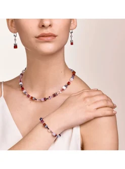 Collier Coeur de Lion GeoCUBE rose blanc rouge