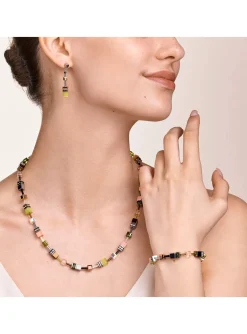 Collier Coeur de lion GeoCUBE® medium olive-pêche