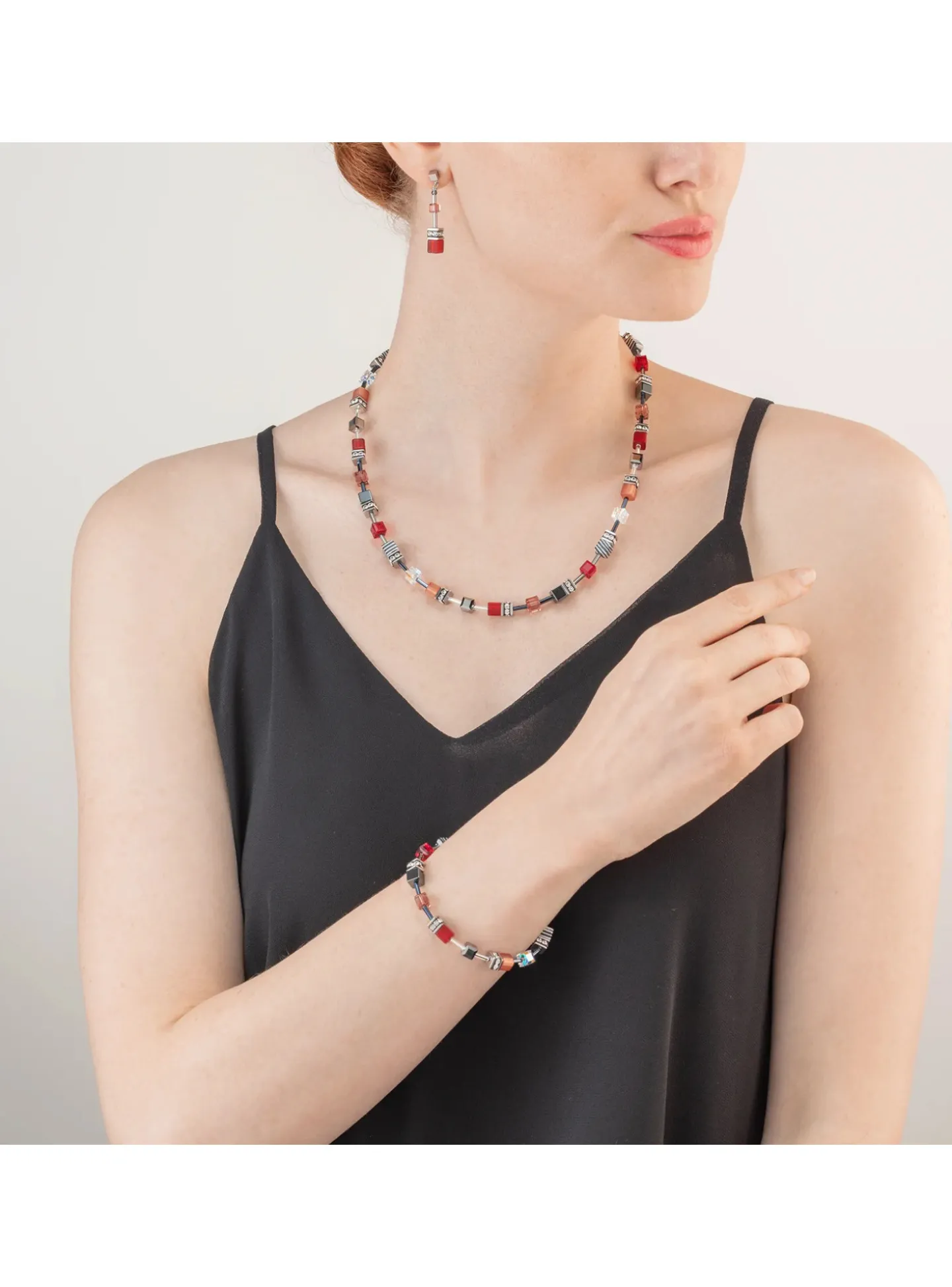Collier Coeur de Lion Geocube Iconic rouge 50 cm