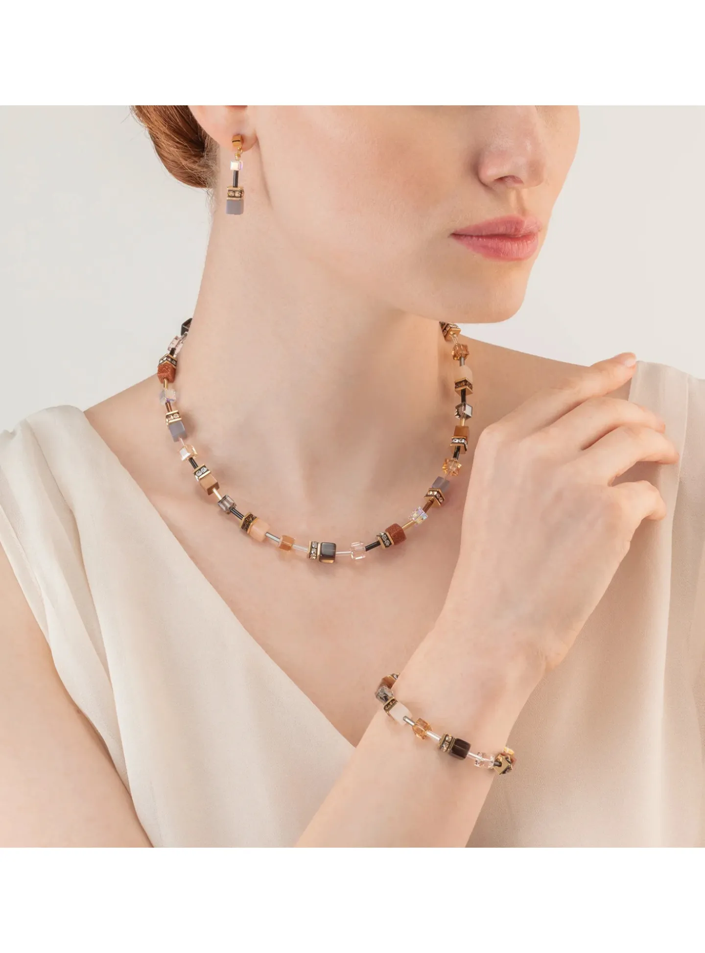 Collier Coeur de Lion GeoCUBE Iconic Precious brun