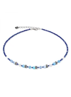 Collier Coeur de Lion Mini Cubes bleu