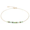 Collier Coeur de Lion Mini Cubes et Chain doré vert