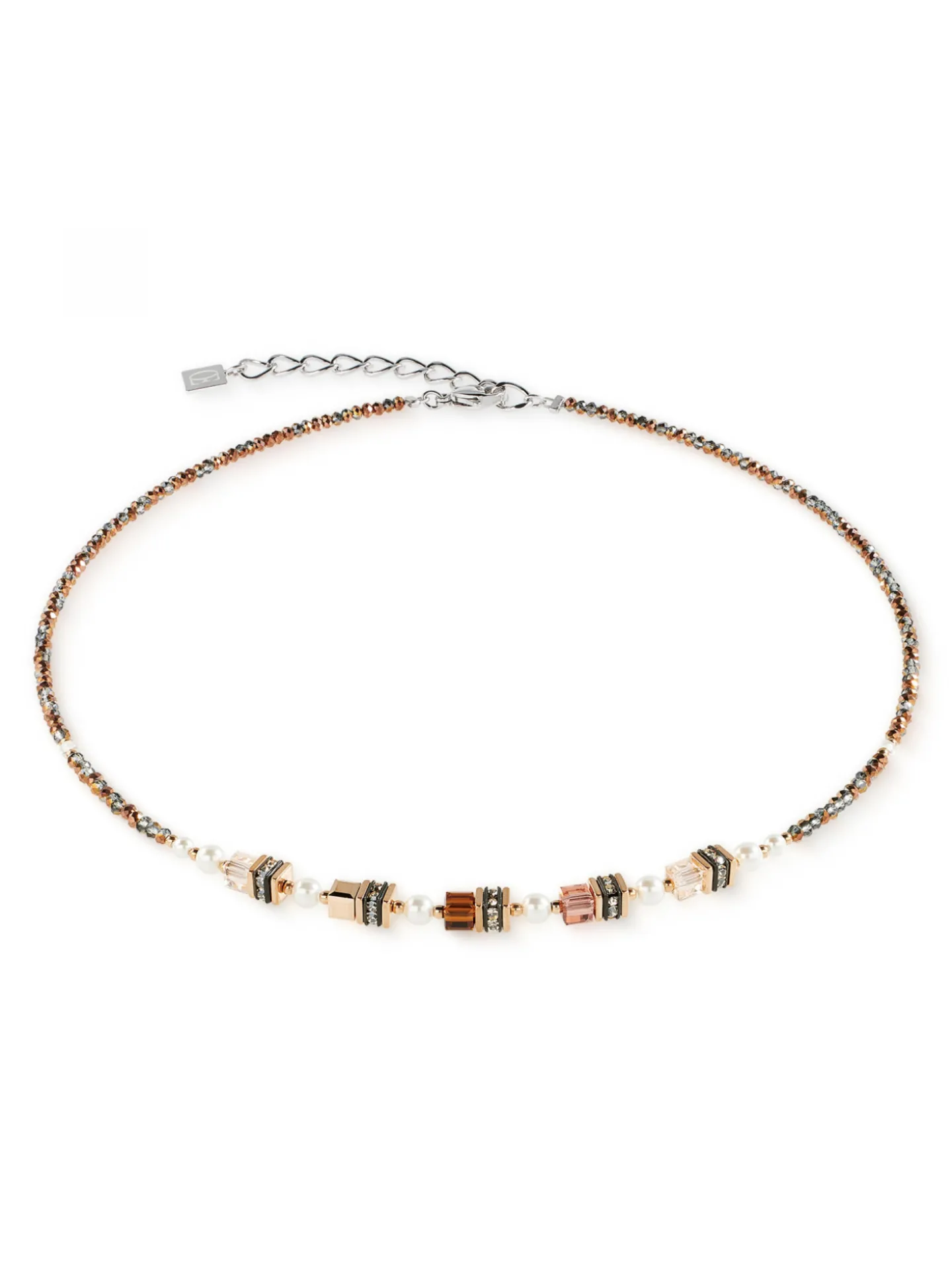 Collier Coeur de Lion Mini Cubes Mocha Mousse