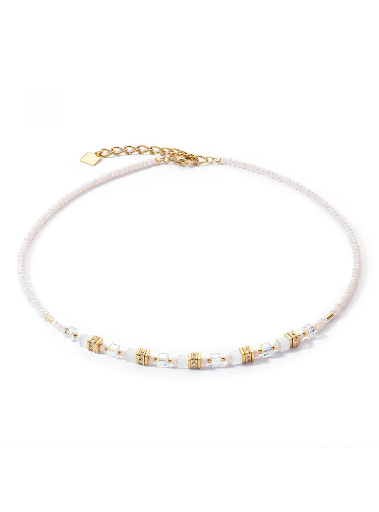 Collier Coeur de Lion motif mini cube blanc