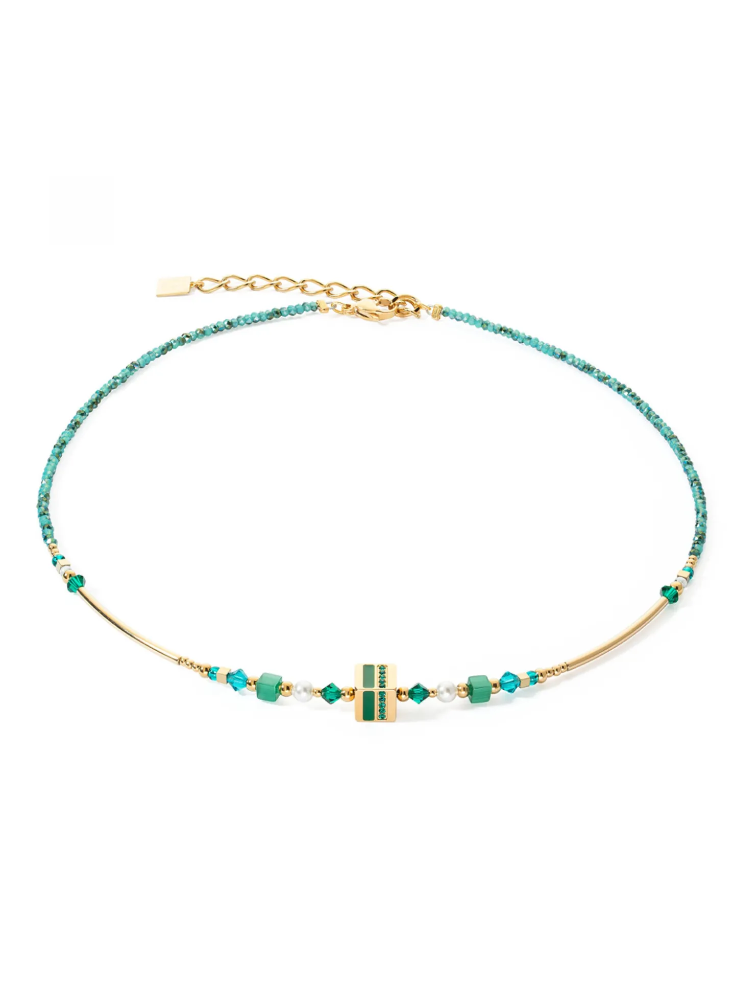 Collier Coeur de Lion Square Stripes vert