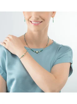 Collier Coeur de Lion Square Stripes vert