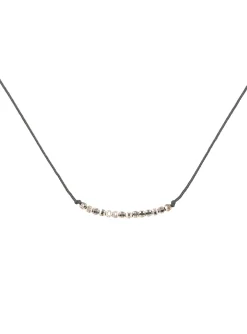 Collier Doriane Fil Gris Perles Miyuki Argent