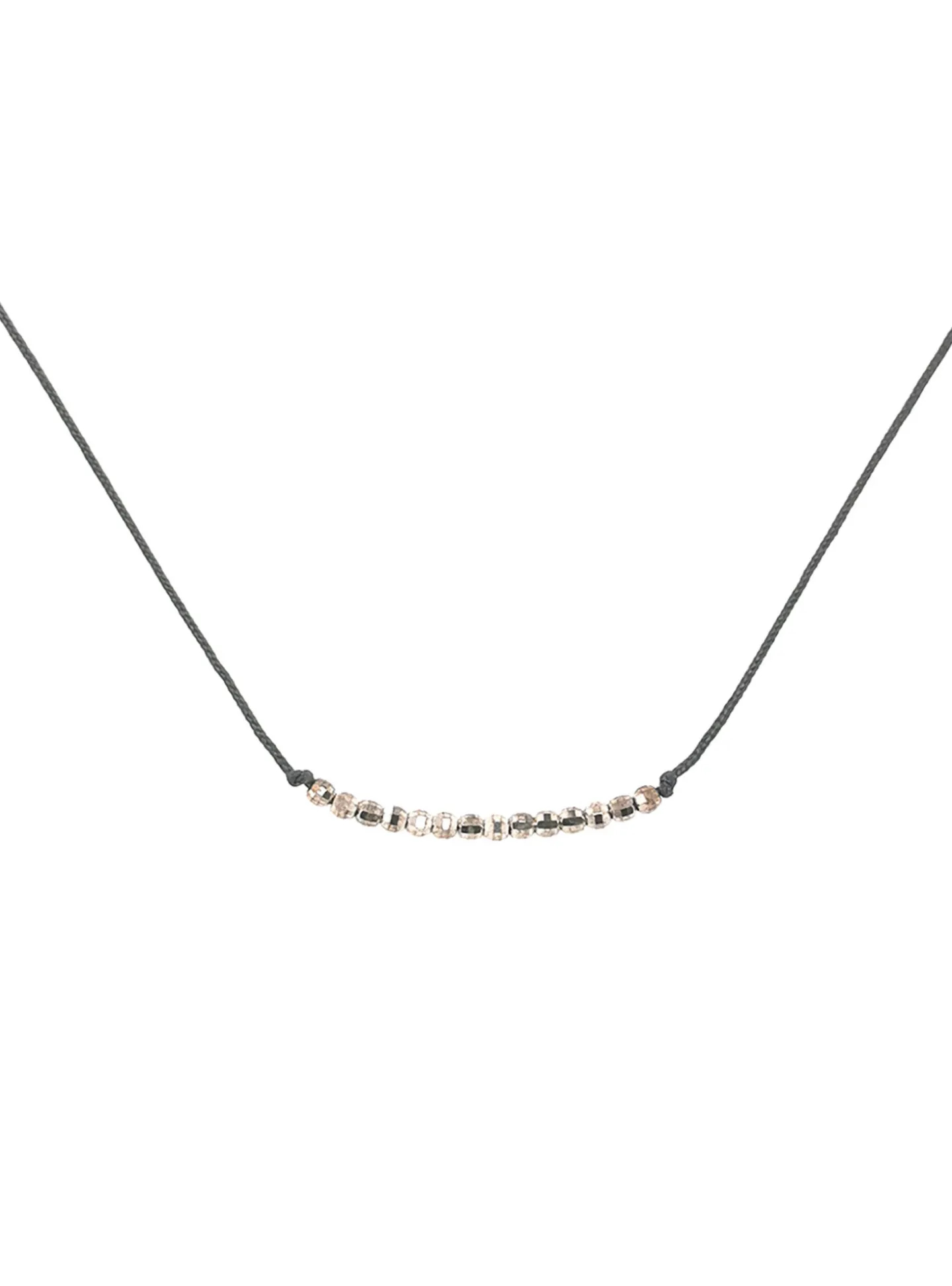 Collier Doriane Fil Gris Perles Miyuki Argent
