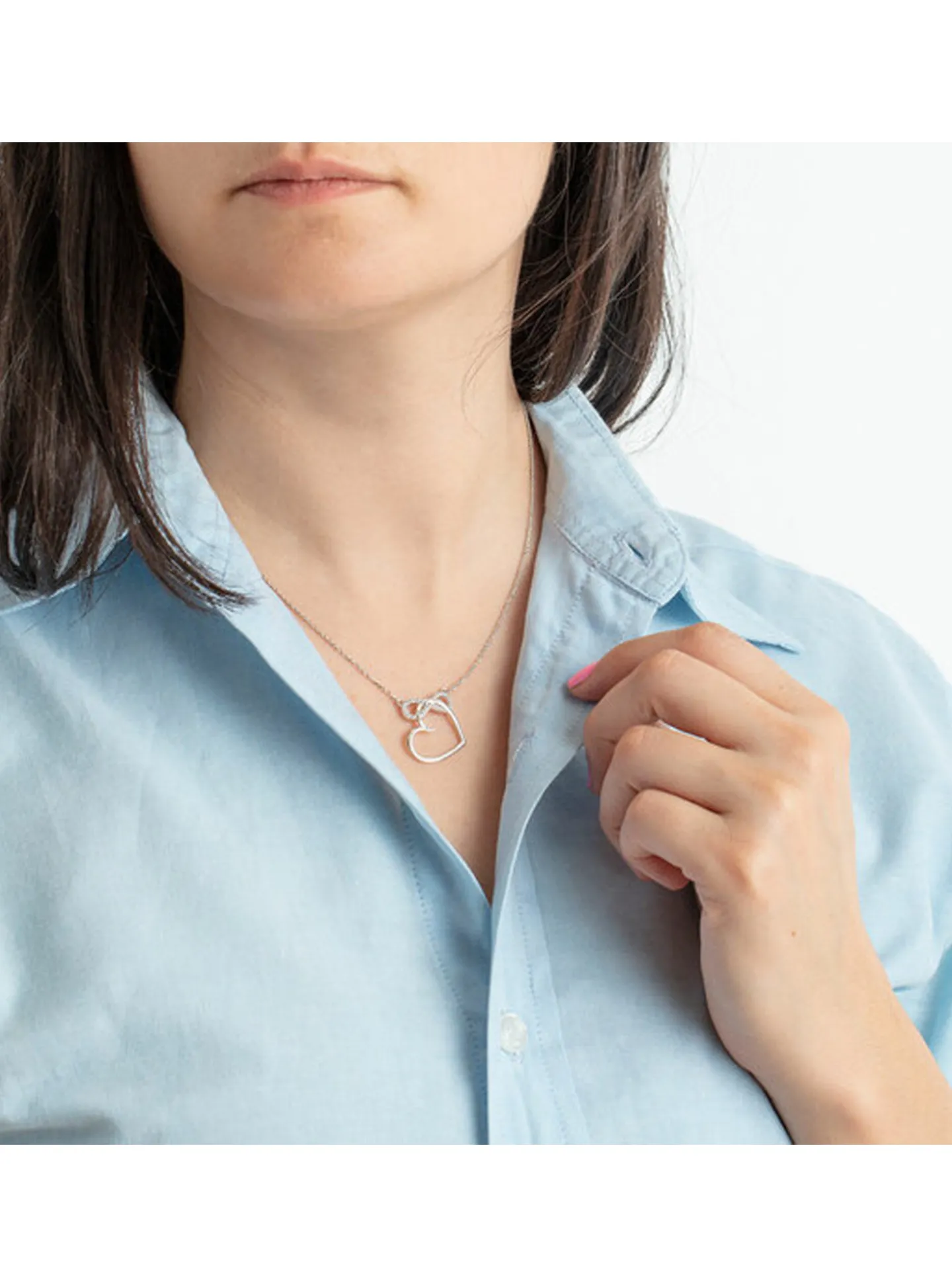 Collier double Lotus Silver Collection Moments_x005f_x000D_Coeur Infini