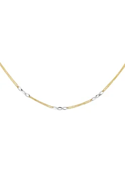 Collier double rang motifs navettes or 18 carats