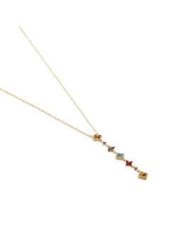 Collier en Y Agatha Beloved rangée fleurs oxydes_x005f_x000D_multicolores