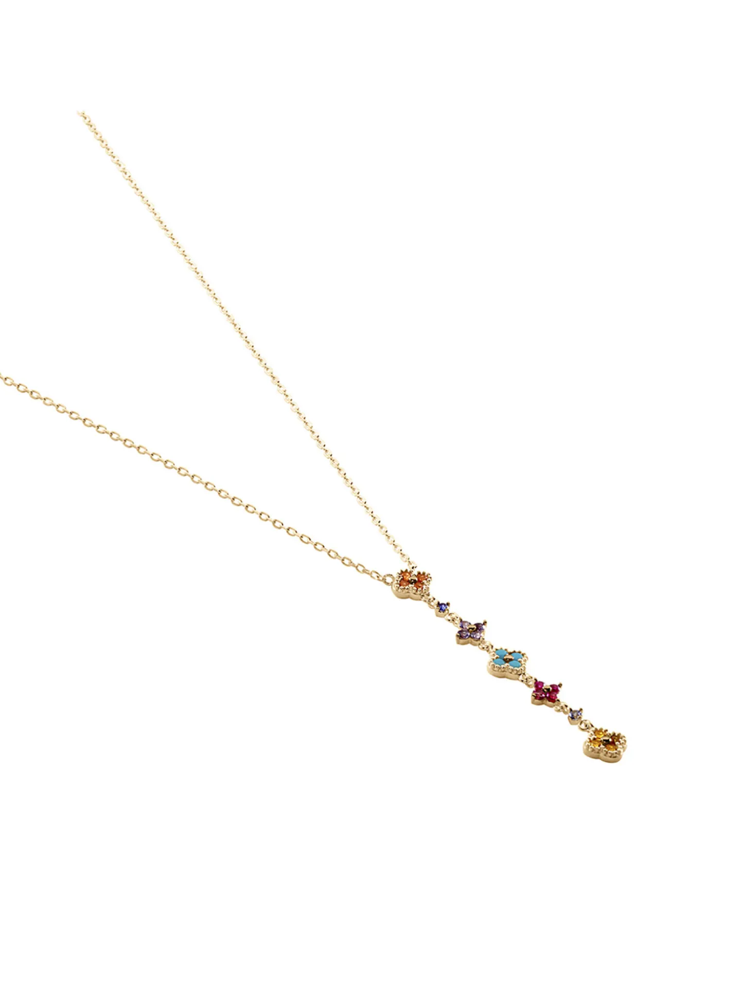 Collier en Y Agatha Beloved rangée fleurs oxydes_x005f_x000D_multicolores