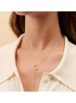Collier en Y Agatha Philring argent rhodié