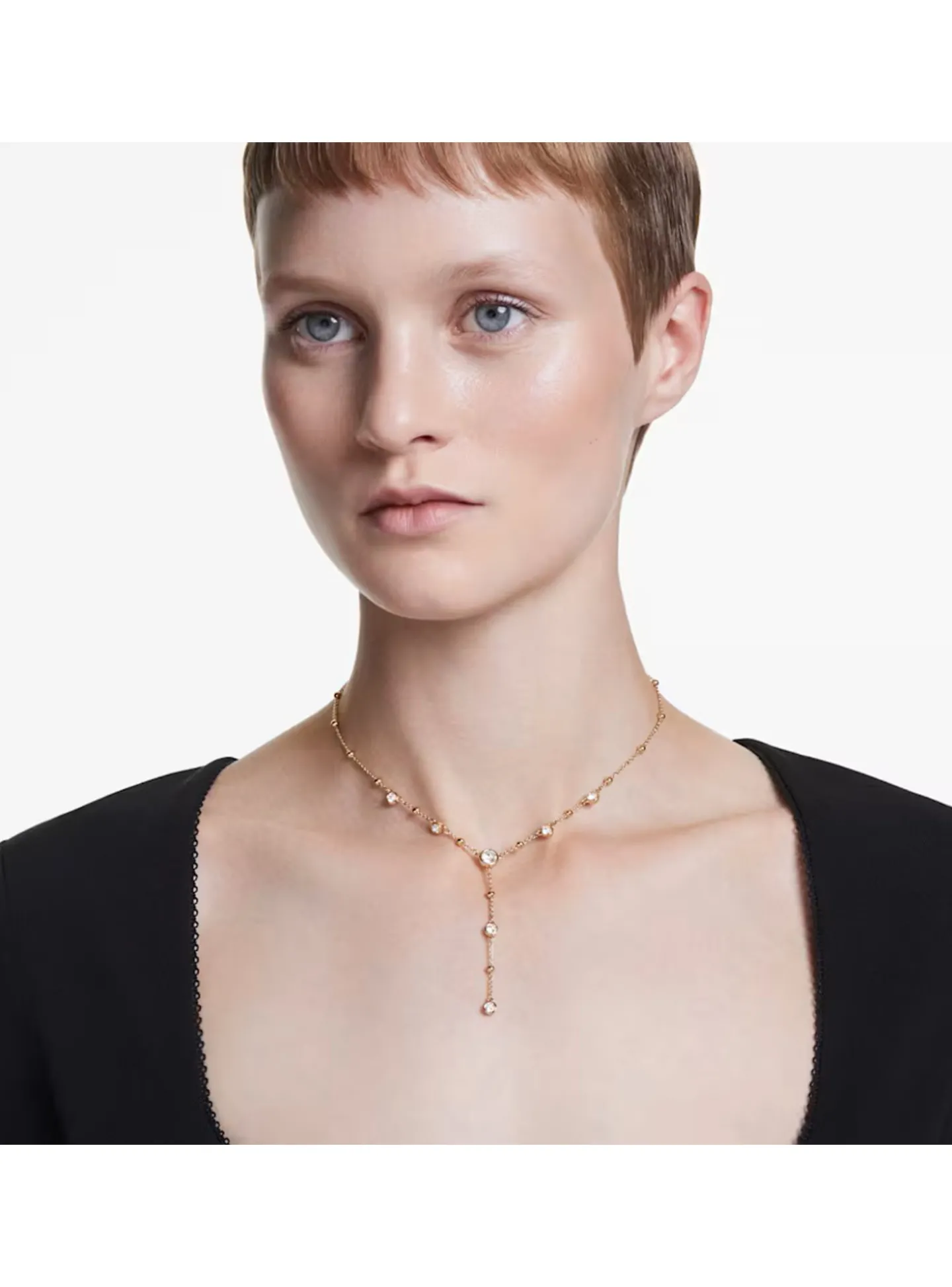 Collier en Y Swarovski Imber doré