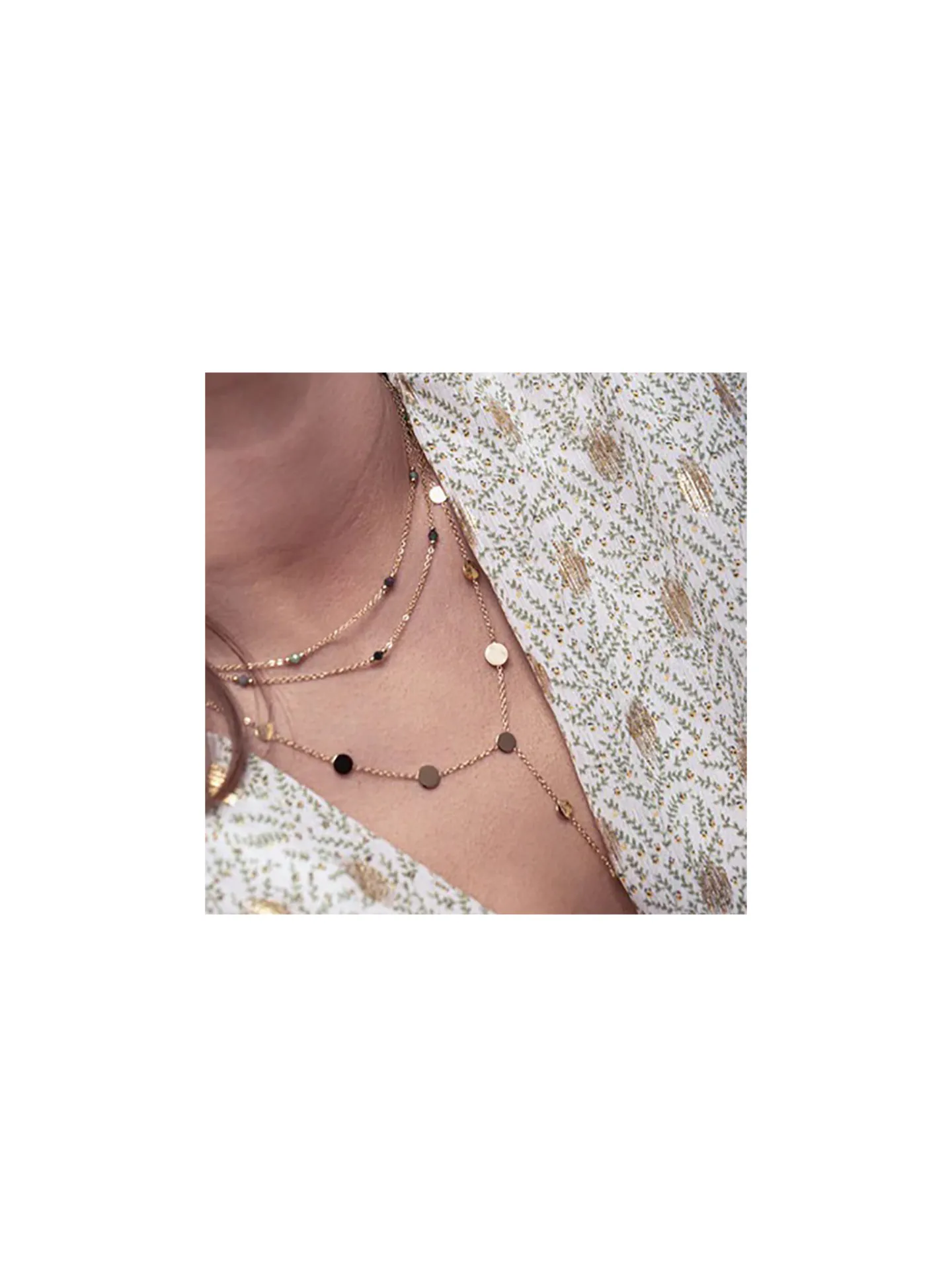 Collier en Y Zag Bijoux Camille acier doré
